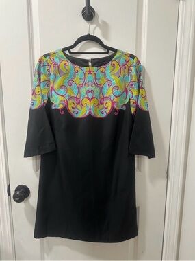 Banana Republic Artsy Colotful silky sheath dress Sz S